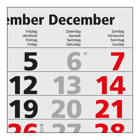 3-Monatskalender Mehrblock Maxi Light 3 mehrsprachig Hellgrau | 330 × 700 mm | ohne Werbeanbringung | Nicht verfügbar | Nicht verfügbar | Nicht verfügbar | Benelux (NL/F/D/GB)