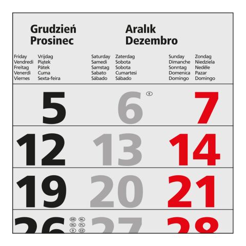 3-Monatskalender Mehrblock Maxi Light 3 mehrsprachig Hellgrau | 330 × 700 mm | ohne Werbeanbringung | Nicht verfügbar | Nicht verfügbar | Nicht verfügbar | Schweiz (D/F/I/GB)