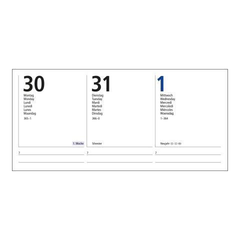 Wochenkalender Media 175 × 245 mm Papier-Hardcover 175 × 245 mm | ohne Werbeanbringung | glänzend