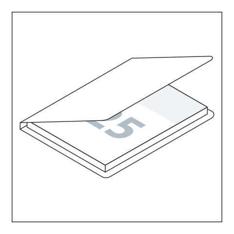 Haftnotizblock Memo-Card Format klein Karton-Umschlag 72 × 50 mm | Nicht verfügbar | ohne Werbeanbringung | ohne Werbeanbringung | weiß | glänzend