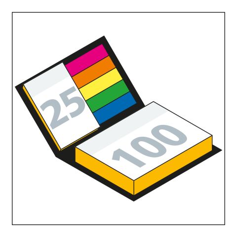 Haftnotiz-Set Wien Innenteil schwarz 100/25 Haftzettel Farbschnitt Grün | 105 × 78 mm | ohne Werbeanbringung | glänzend