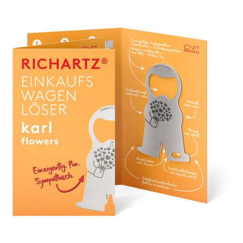 RICHARTZ® Einkaufswagenlöser Karl Flowers silber | ohne Werbeanbringung | ohne Werbeanbringung | ohne Werbeanbringung
