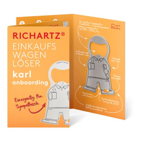 RICHARTZ® Einkaufswagenlöser Karl Onboarding silber | ohne Werbeanbringung | ohne Werbeanbringung | ohne Werbeanbringung