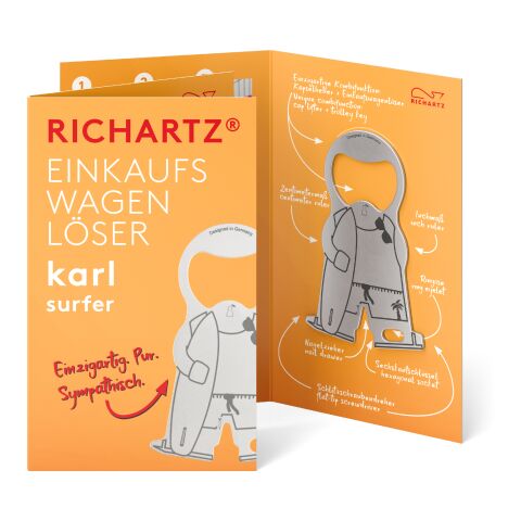 RICHARTZ® Einkaufswagenlöser Karl Surfer silber | ohne Werbeanbringung | ohne Werbeanbringung | ohne Werbeanbringung