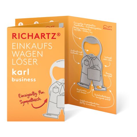 RICHARTZ® Einkaufswagenlöser Karl Business silber | ohne Werbeanbringung | ohne Werbeanbringung | ohne Werbeanbringung