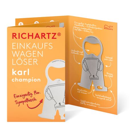 RICHARTZ® Einkaufswagenlöser Karl Champion silber | ohne Werbeanbringung | ohne Werbeanbringung | ohne Werbeanbringung