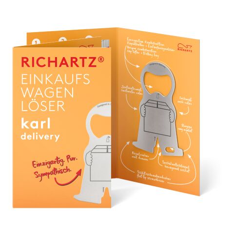 RICHARTZ® Einkaufswagenlöser Karl Delivery silber | ohne Werbeanbringung | ohne Werbeanbringung | ohne Werbeanbringung