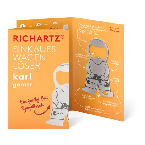 RICHARTZ® Einkaufswagenlöser Karl Gamer silber | ohne Werbeanbringung | ohne Werbeanbringung | ohne Werbeanbringung