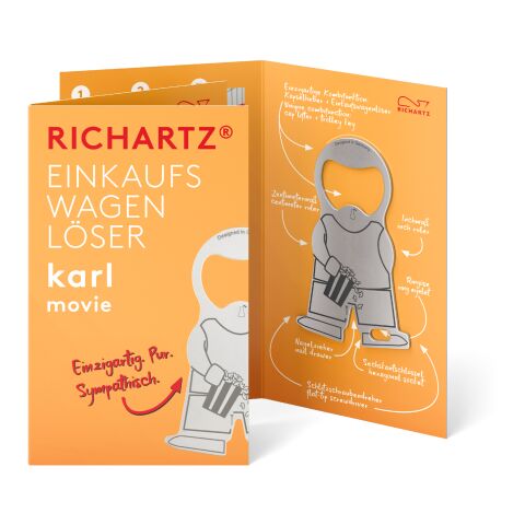 RICHARTZ® Einkaufswagenlöser Karl Movie silber | ohne Werbeanbringung | ohne Werbeanbringung | ohne Werbeanbringung