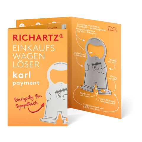 RICHARTZ® Einkaufswagenlöser Karl Payment silber | ohne Werbeanbringung | ohne Werbeanbringung | ohne Werbeanbringung
