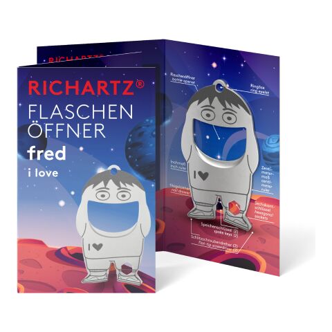 RICHARTZ® Flaschenöffner Fred I Love silber | ohne Werbeanbringung | ohne Werbeanbringung | ohne Werbeanbringung