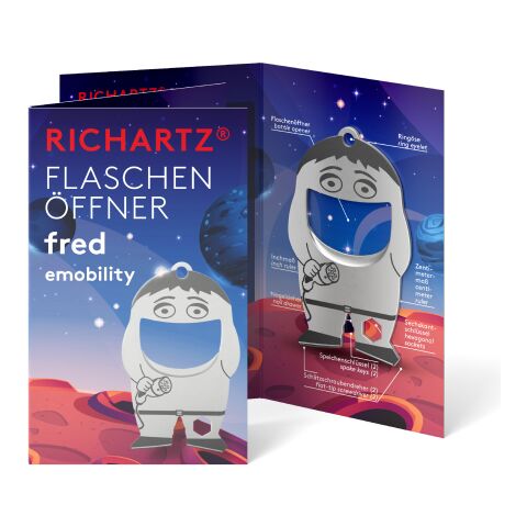 RICHARTZ® Flaschenöffner Fred Emobility silber | ohne Werbeanbringung | ohne Werbeanbringung | ohne Werbeanbringung