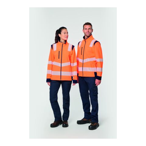 Softshell-Sicherheitsjacke mit abnehmbaren Ärmeln, 300 g/m² orange-marineblau | 2XL | Nicht verfügbar | Nicht verfügbar