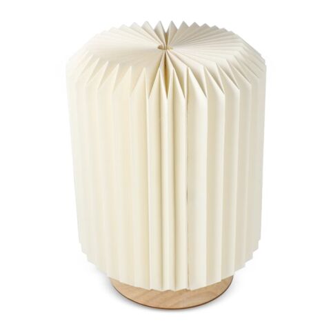 Coollux faltbare Papier LED-Lampe Aurora auf Holzsockel, 22cm Natur | ohne Werbeanbringung | Nicht verfügbar | Nicht verfügbar