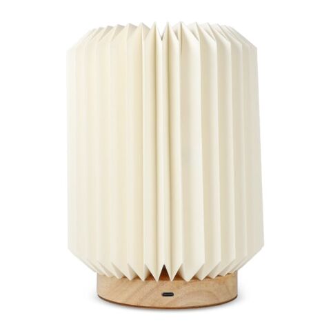 Coollux faltbare Papier LED-Lampe Aurora auf Holzsockel, 22cm Natur | Gravur | Sockel der Lampe | 80 mm x 15 mm