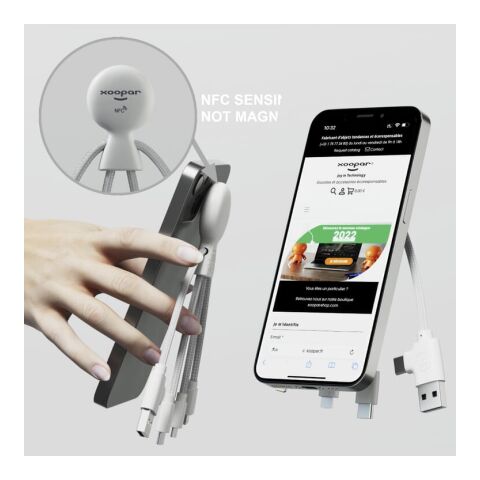 2099 | Xoopar Mr. Bio Smart Charging cable with NFC Weiss | ohne Werbeanbringung | Nicht verfügbar | Nicht verfügbar | Nicht verfügbar