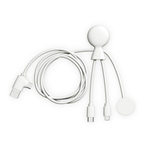 Xoopar Mr. Bio Long Multi-Kabel für Apple/Samsung Watch 1 Meter Weiss | 1-farbiger Tampondruck | Seite 1 | Ø 23 mm