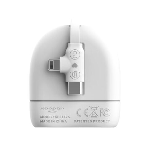 Xoopar ICE-R Einziehbares USB-C- und Lightning-Kabel 60 W 1 Meter Weiss | ohne Werbeanbringung | Nicht verfügbar | Nicht verfügbar