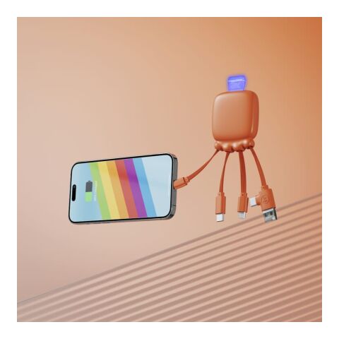 3192 | Xoopar Octopus Gamma 2 Bio Charging cable with 3.000mAh Powerbank Orange | ohne Werbeanbringung | Nicht verfügbar | Nicht verfügbar | Nicht verfügbar