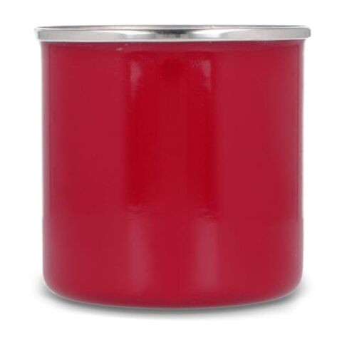 Emaille Becher 350ml Rot Weiß