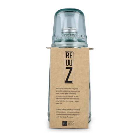 InSideOut Recyceltes Glas-Getränkeset ReuuZ 1 l Transparent | Gravur | Karaffe | 60 mm x 100 mm