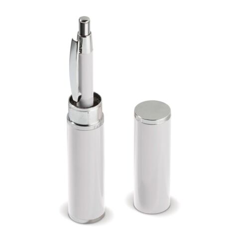 Kugelschreiber in Köcher Weiss | 1-farbiger Tampondruck | in Verlängerung vom Clip | 7 mm x 30 mm | Nicht verfügbar