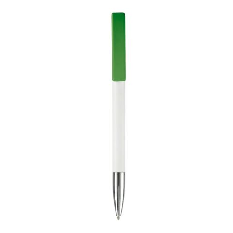 Kugelschreiber Nash Hardcolour mit Metallspitze Weiss-Grün | 1-farbiger Tampondruck | 180° vom Clip | 42 mm x 8 mm | Nicht verfügbar