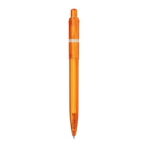 Kugelschreiber Ducal Clear Transparent Orange-Orange | 1-farbiger Tampondruck | Clip | 25 mm x 6 mm | Nicht verfügbar