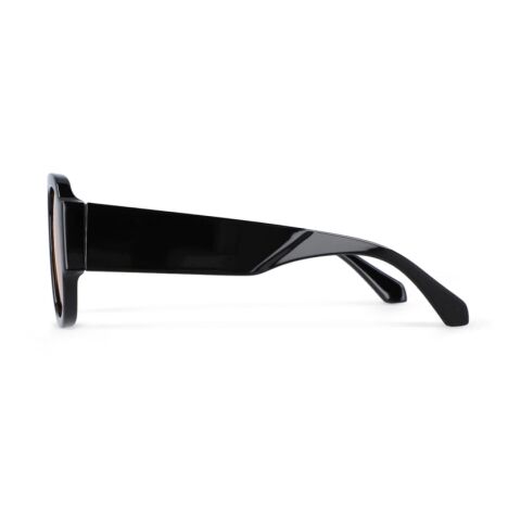 Noor Sonnenbrille UV400 Schwarz-Orange | 1-farbiger Tampondruck | 1 cm vom linken Scharnier | 50 mm x 13 mm