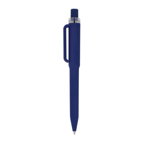 Ozzy-Stift mit Soft-Touch Dunkelblau | 3D Digitaldruck | 90° vom Clip | 42 mm x 8 mm