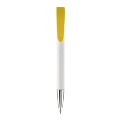 KS Apollo Metall Tip HC Weiss-Gelb | 1-farbiger Tampondruck | Clip | 25 mm x 6 mm | Nicht verfügbar