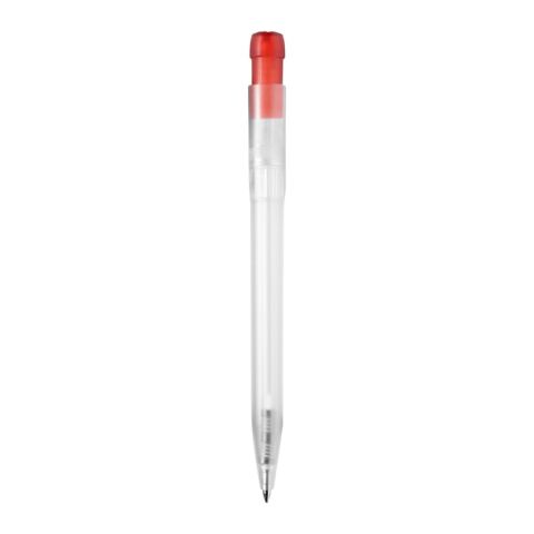 Kugelschreiber Ingeo TM Pen Clear Transparent Rot Weiß | 1-farbiger Siebdruck | 270° vom Clip | 45 mm x 25 mm | Nicht verfügbar