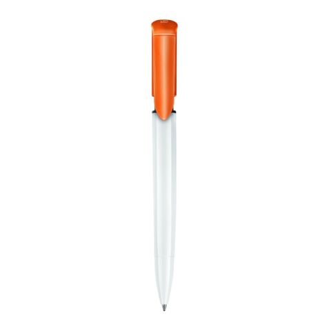 Kugelschreiber S40 Colour hardcolour Weiss-Orange | 1-farbiger Tampondruck | in Verlängerung vom Clip | 40 mm x 8 mm | Nicht verfügbar