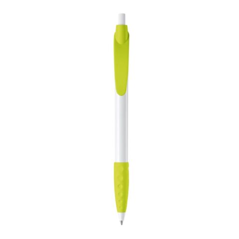 Kugelschreiber Cosmo Grip HC Weiss-Hellgrün | 1-farbiger Siebdruck | 90° vom Clip | 33 mm x 25 mm | Nicht verfügbar