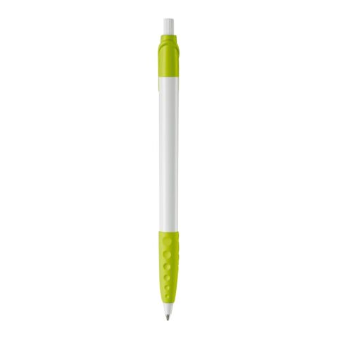 Kugelschreiber Cosmo Grip HC Weiss-Hellgrün | 1-farbiger Siebdruck | 90° vom Clip | 33 mm x 25 mm | Nicht verfügbar