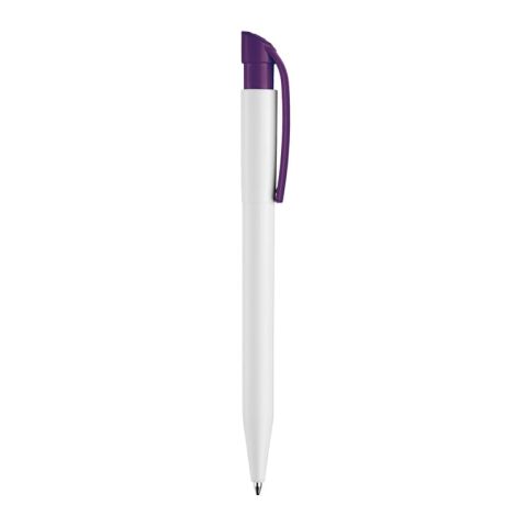 Kugelschreiber S45 Hardcolour Weiss-Transparent Lila | 1-farbiger Tampondruck | 270° vom Clip | 45 mm x 8 mm | Nicht verfügbar