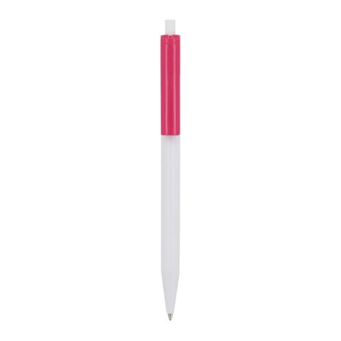 Kugelschreiber Kuma Hardcolour Weiss-Rosa | 1-farbiger Siebdruck | in Verlängerung vom Clip | 45 mm x 25 mm | Nicht verfügbar