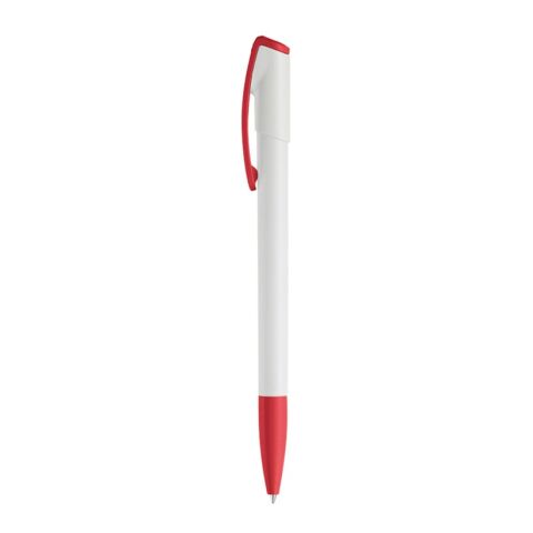 Kugelschreiber Deniro Hardcolour Weiss-Rot Weiß | 1-farbiger Siebdruck | 180° vom Clip | 45 mm x 25 mm | Nicht verfügbar
