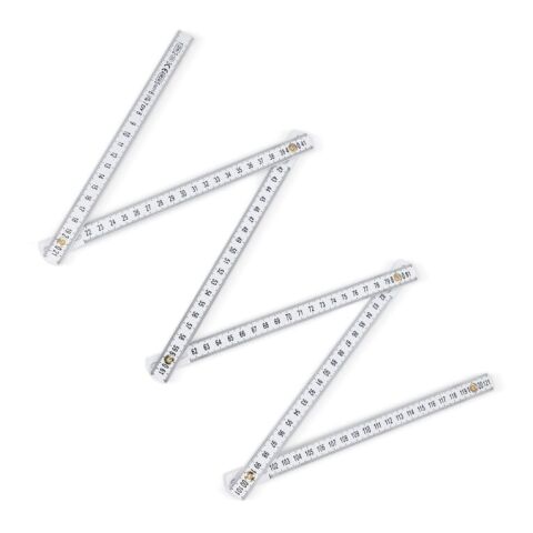 Kalibrierter faltbarer Zollstock 2m Weiss | 1-farbiger Tampondruck | Seite 2 | 65 mm x 18 mm