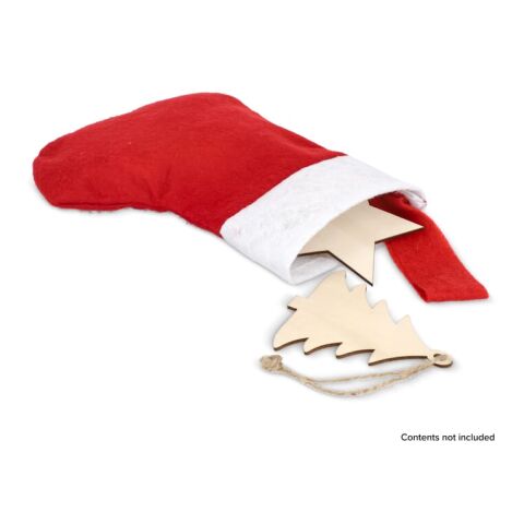 Filz-Weihnachtsstrumpf 24cm Weiss-Rot Weiß | ohne Werbeanbringung | Nicht verfügbar | Nicht verfügbar