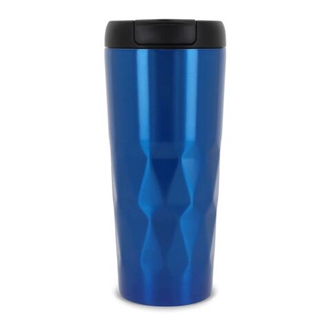 Isolierbecher Diamantenmuster 450ml Blau Weiss