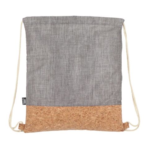 Kordelzugbeutel R-PET &amp; Kork 35 x 40cm Grau