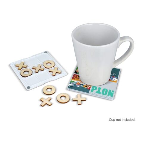 Tic-Tac-Toe-Untersetzer Weiss | ohne Werbeanbringung | Nicht verfügbar | Nicht verfügbar