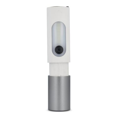 Wiederaufladbare 10-W-LED-Taschenlampe mit Zoomfunktion, 300 lm Weiss | Gravur | Seite 1 unten | 45 mm x 20 mm