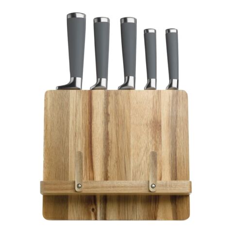 Kochbuchständer mit 5 Messern Natur | ohne Werbeanbringung | Nicht verfügbar | Nicht verfügbar | Nicht verfügbar
