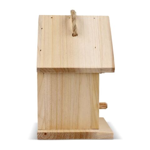 Kleines Vogelhäuschen aus FSC-Holz Natur | ohne Werbeanbringung | Nicht verfügbar | Nicht verfügbar