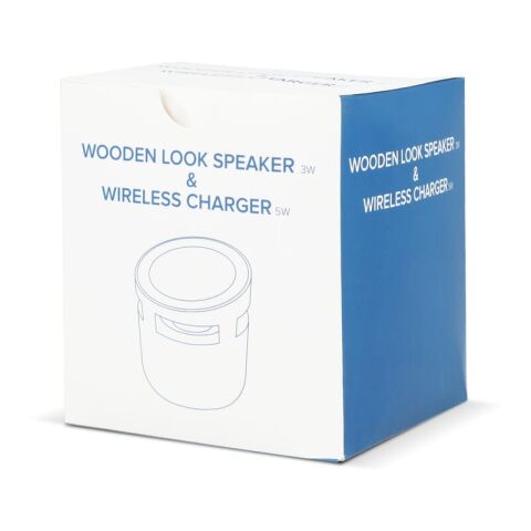 3W Lautsprecher in Holzoptik &amp; 5W Kabelloses Ladegerät Natur | ohne Werbeanbringung | Nicht verfügbar | Nicht verfügbar | Nicht verfügbar