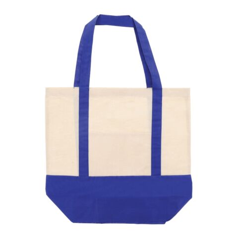 Einkaufstasche aus Baumwolle OEKO-TEX® 140g/m² 40x10x35cm Blau Weiss