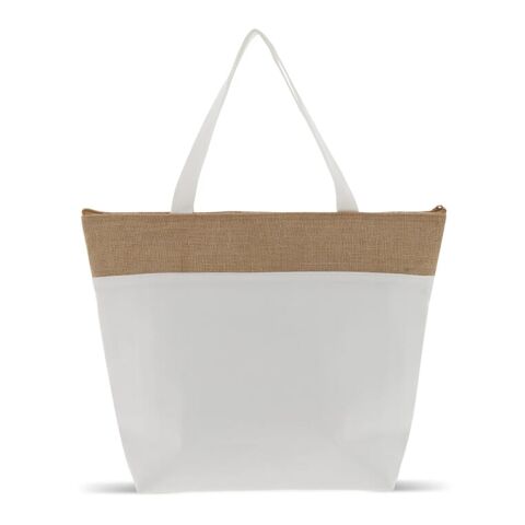 Strand-Kühltasche Baumwolle/Jute 42x10x30cm Ecru