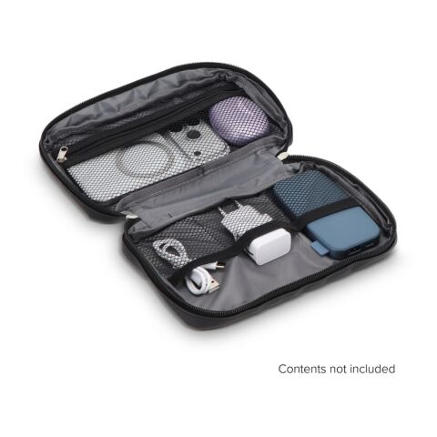 rPET PU-beschichtete 210D Napa-Organizer-Tasche 22 x 13 x 4 cm Schwarz | ohne Werbeanbringung | Nicht verfügbar | Nicht verfügbar